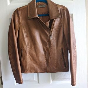 Brown Faux Leather Jacket